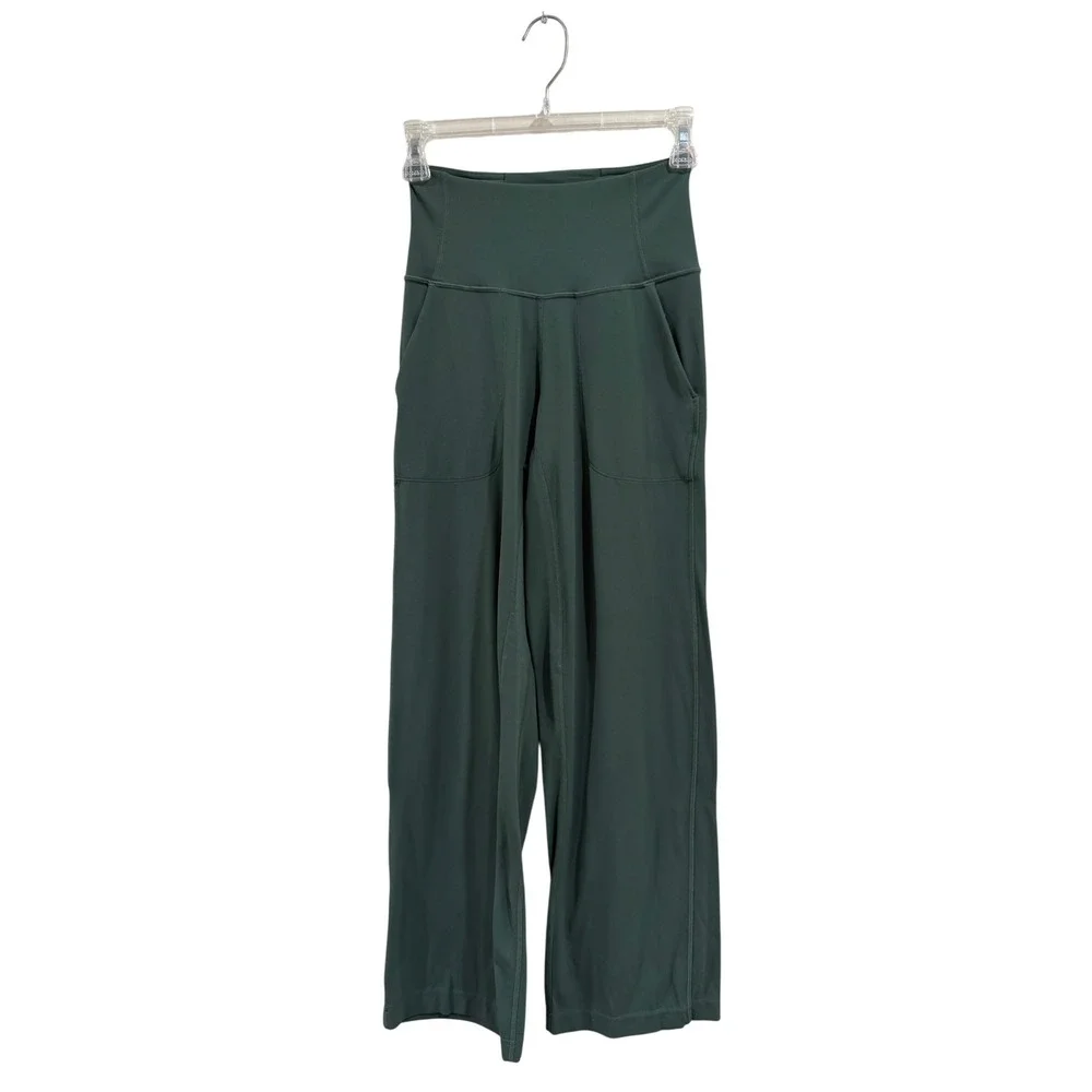 Lululemon Align High-Rise Wide-Leg Pant Forest Green Nulu Pockets LW5EGZS 2